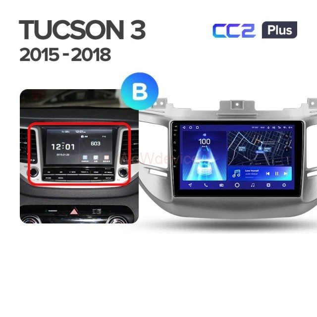 Штатная магнитола Teyes CC2 Plus 3/32 Hyundai Tucson 3 (2015-2018) Тип-A Штатная магнитола Teyes CC2 Plus 3/32 Hyundai Tucson 3 (2015-2018) Тип-A