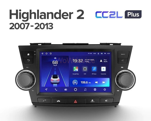 Штатная магнитола Teyes CC2L Plus 2/32 Toyota Highlander 2 XU40 (2007-2013) 9"диагональ