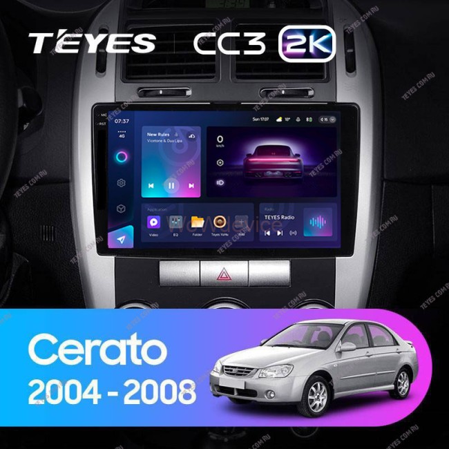 Штатная магнитола Teyes CC3 2K 360 6/128 Kia Cerato 1 LD (2004-2008) F1