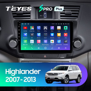 Штатная магнитола Teyes SPRO Plus 6/128 Toyota Highlander 2 XU40 (2007-2013) 10" диагональ Тип-A