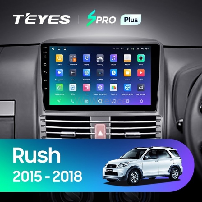 Штатная магнитола Teyes SPRO Plus 6/128 Toyota Rush (2015-2018) Правый руль