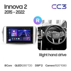 Штатная магнитола Teyes CC3 4/64 Toyota Innova 2 (2015-2022) Правый руль