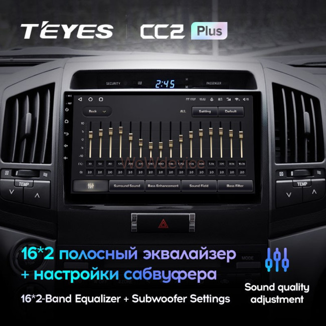 Штатная магнитола Teyes CC2L Plus 2/32 Toyota Land Cruiser 200 (2007-2015)