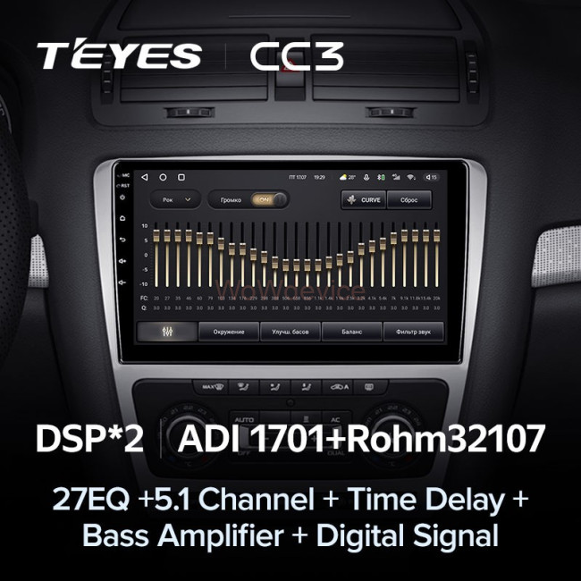 Штатная магнитола Teyes CC3 3/32 Skoda Octavia 2 A5 (2008-2013) Серая