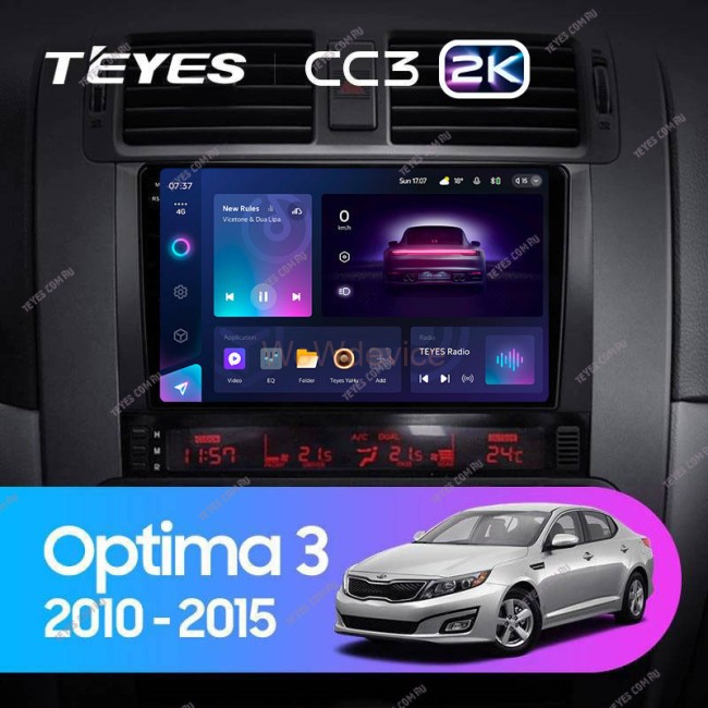Штатная магнитола Teyes CC3 2K 360 6/128 Kia Optima 3 TF (2010-2015) F1