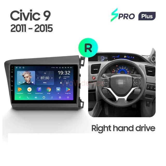 Штатная магнитола Teyes SPRO Plus 3/32 Honda Civic 9 FB FK FD (2011-2015)