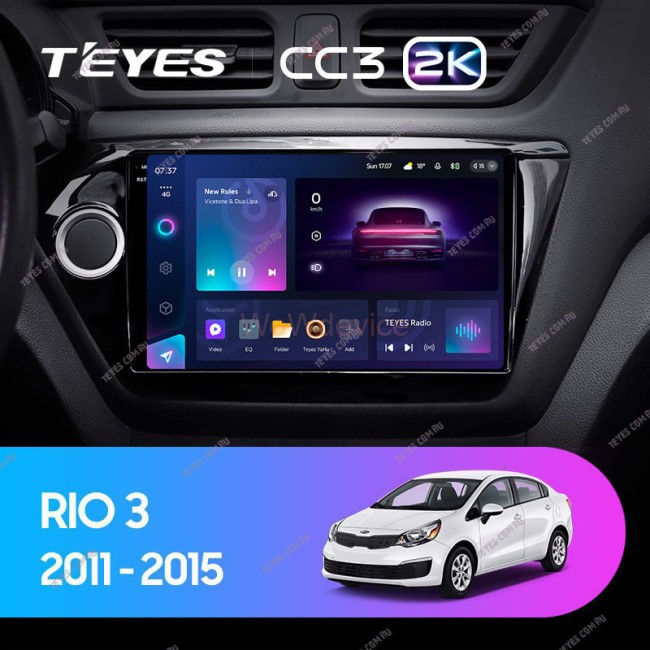 Штатная магнитола Teyes CC3 2K 360 6/128 Kia RIO 3 (2011-2016)