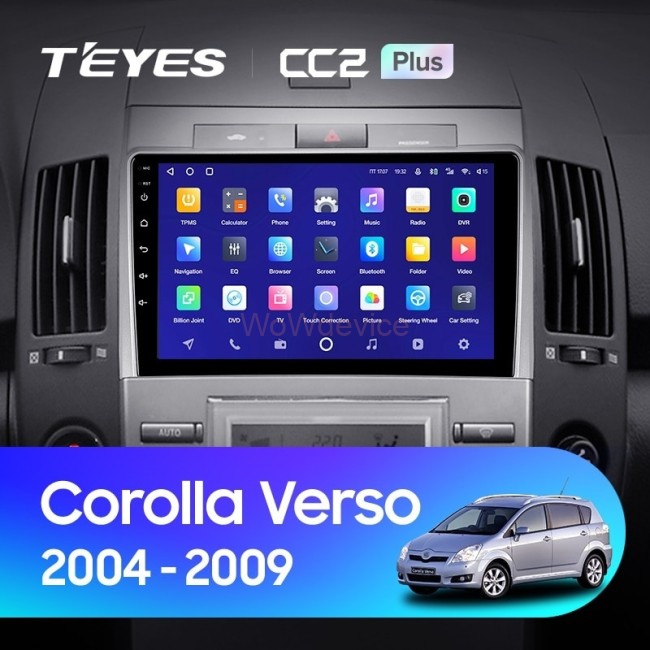 Штатная магнитола Teyes CC2 Plus 4/32 Toyota Corolla Verso AR10 (2004-2009) F2