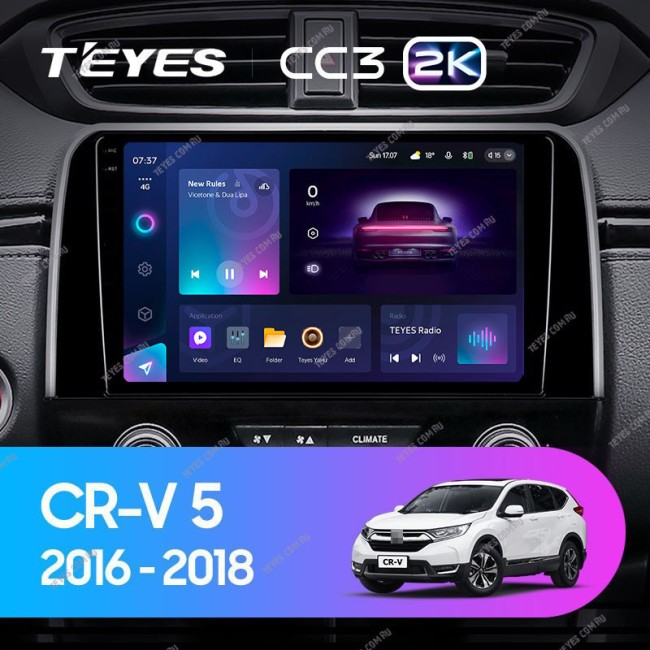 Штатная магнитола Teyes CC3 2K 360 6/128 Honda CR-V 5 RT RW (2016-2018)