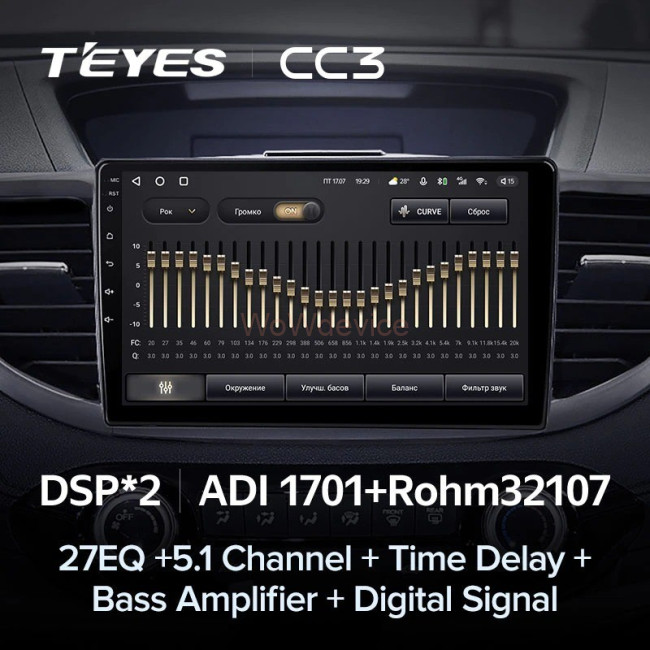 Штатная магнитола Teyes CC3 360 6/128 Honda CR-V 4 RM RE (2011-2015) Тип-C