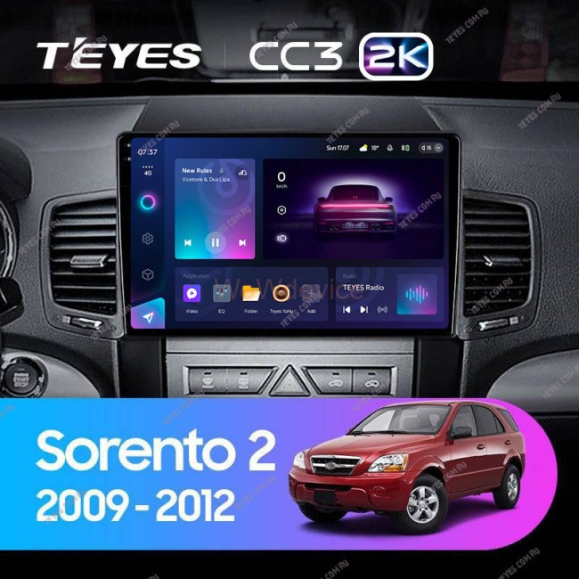 Штатная магнитола Teyes CC3 2K 360 6/128 Kia Sorento 2 XM (2009-2012) Тип-A