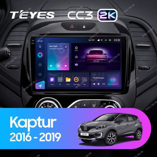 Штатная магнитола Teyes CC3 2K 360 6/128 Renault Kaptur (2016-2019) F1