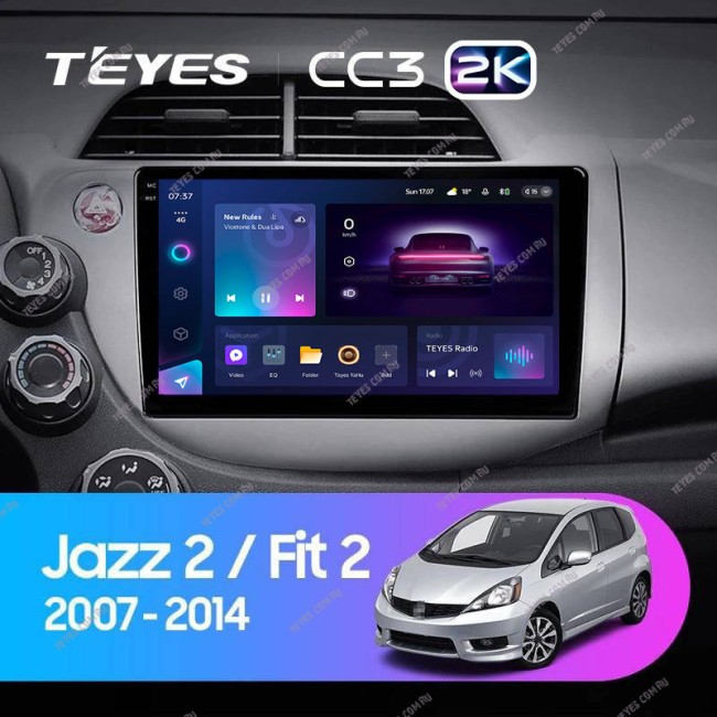 Штатная магнитола Teyes CC3 2K 360 6/128 Honda Jazz 2 (2007-2014)