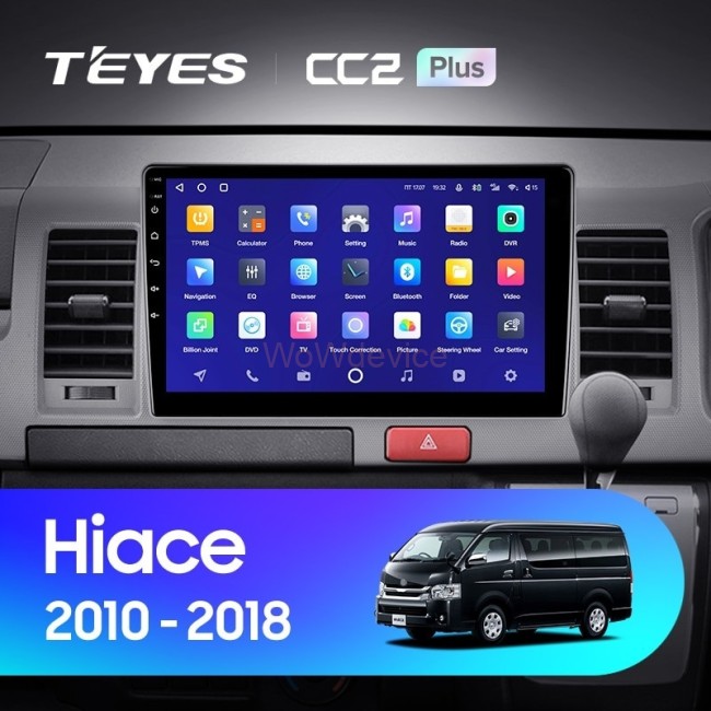 Штатная магнитола Teyes CC2 Plus 4/32 Toyota Hiace H200 (2010-2018) Правый руль