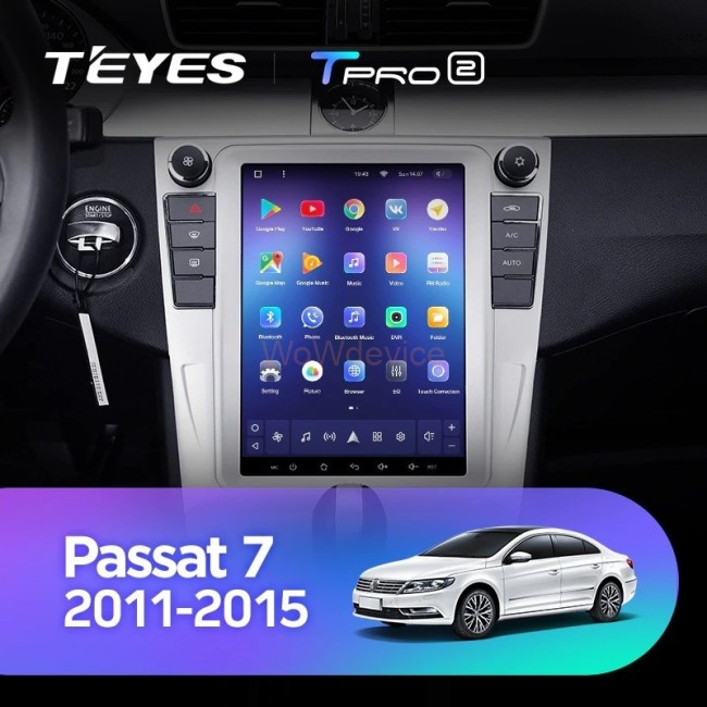 Штатная магнитола Tesla style Teyes TPRO 2 3/32 Volkswagen Passat 7 B7 NMS (2011-2015) Тип-А