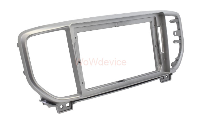 Рамка магнитолы 9.0" (цв.Серебро) для KIA Sportage (QL) 2018+