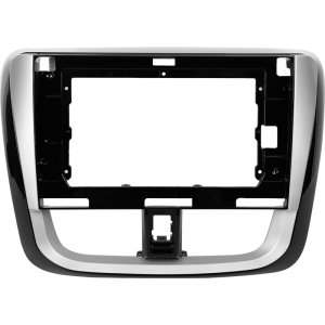 Рамка магнитолы 10.2" (цв.Черный и Серебристый) для TOYOTA Vios, Yaris (China) 2016+
