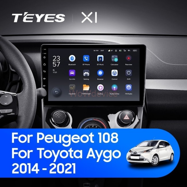 Штатная магнитола Teyes X1 4G 2/32 Toyota Aygo B40 (2014-2021)