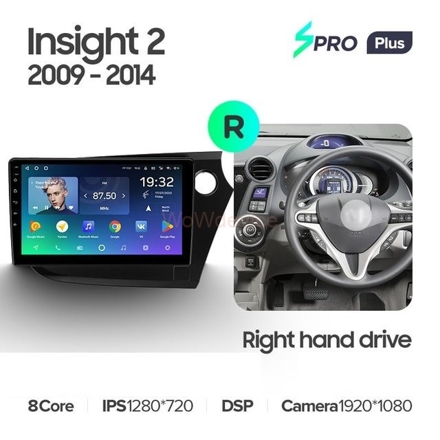 Штатная магнитола Teyes SPRO Plus 6/128 Honda Insight 2 (2009-2014) Правый руль