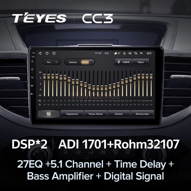 Штатная магнитола Teyes CC3 4/64 Honda CR-V 4 RM RE (2011-2015) Тип-C