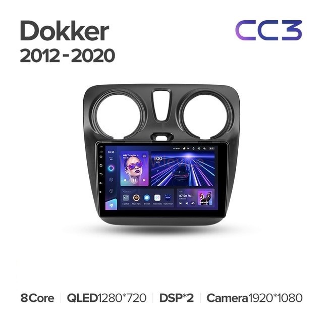 Штатная магнитола Teyes CC3 6/128 Renault Dokker (2012-2020)