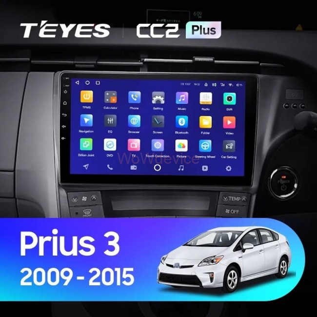 Штатная магнитола Teyes CC2 Plus 4/32 Toyota Prius 3 XW30 (2009-2015) F2 правый руль