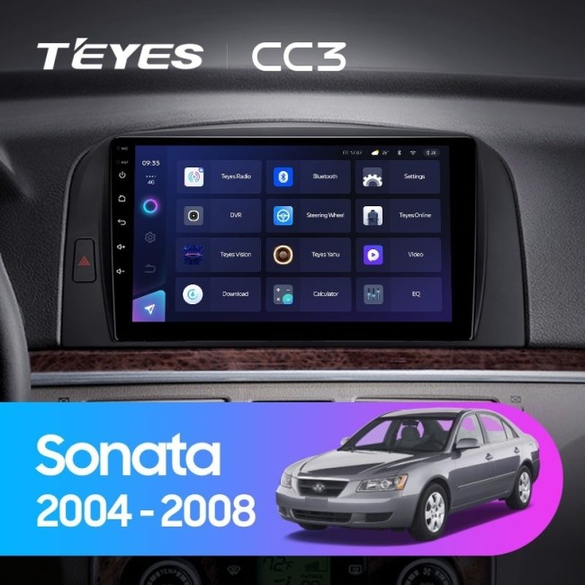 Штатная магнитола Teyes CC3 4/64 Hyundai Sonata NF (2004-2008)