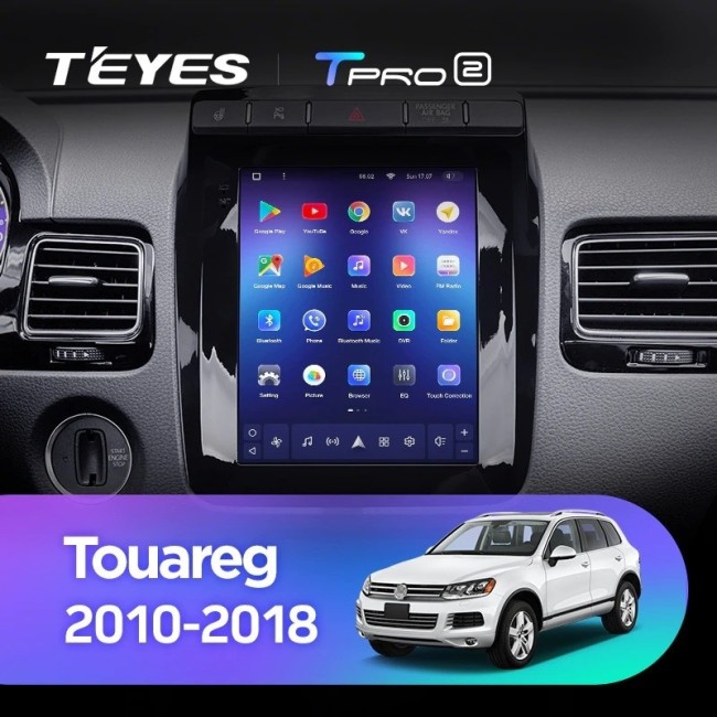 Штатная магнитола Tesla style Teyes TPRO 2 3/32 Volkswagen Touareg FL NF (2010-2018) Тип В