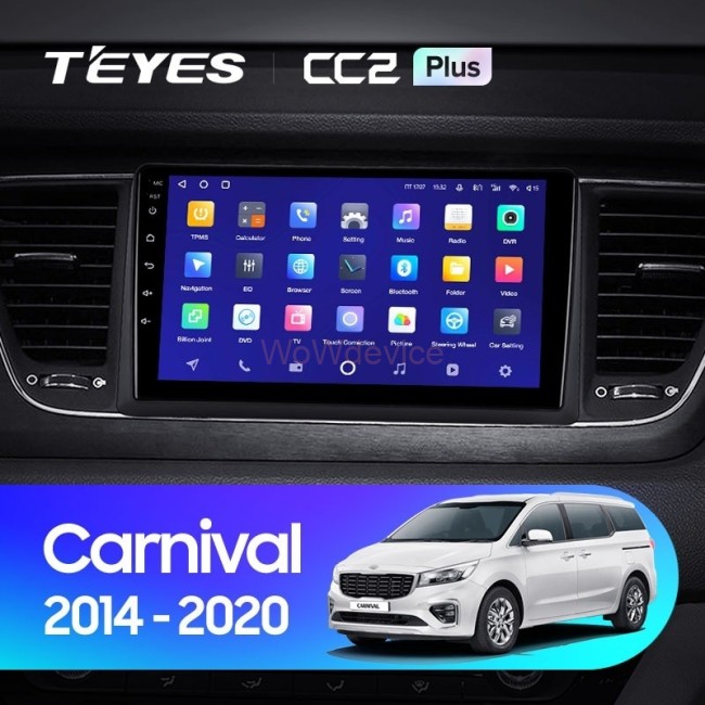Штатная магнитола Teyes CC2 Plus 4/64 Kia Carnival YP (2014-2020) Тип-В