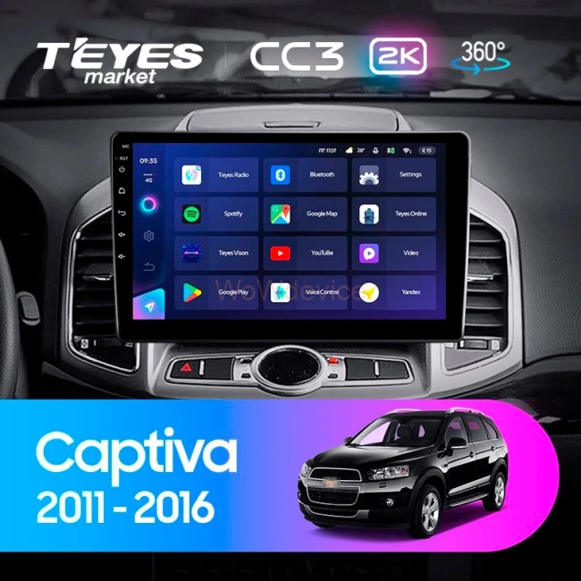 Штатная магнитола Teyes CC3 2K 360 6/128 Chevrolet Captiva 1 (2011-2016)