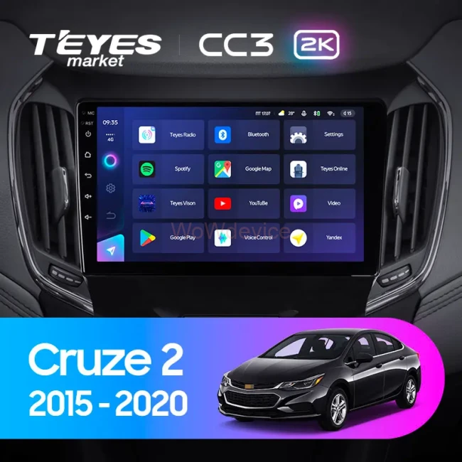 Штатная магнитола Teyes CC3 2K 360 6/128 Chevrolet Cruze 2 (2015-2020)