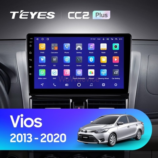 Штатная магнитола Teyes CC2 Plus 4/32 Toyota Vios XP150 (2013-2020)