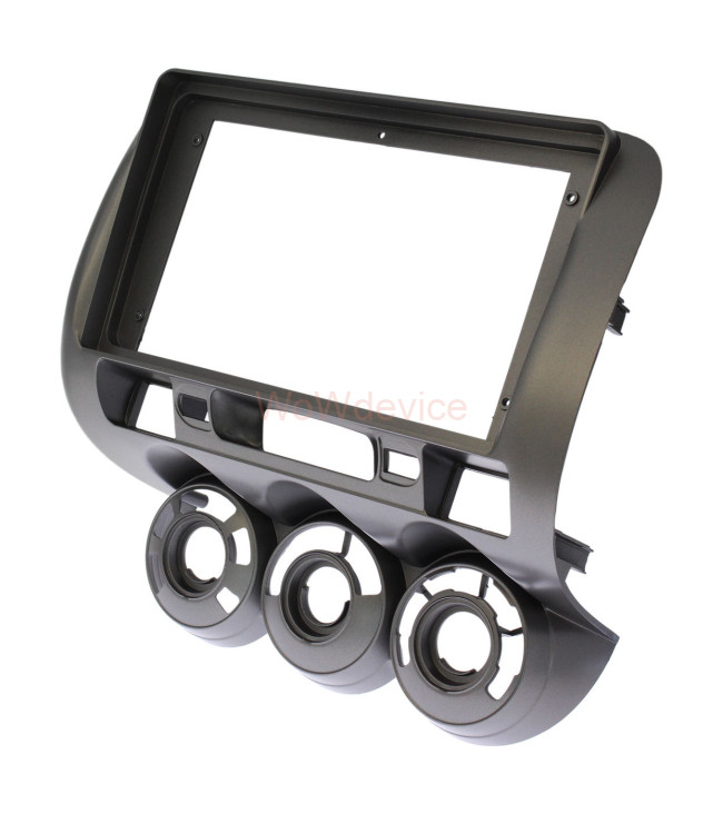 Рамка магнитолы 9.0" (цв.темно-серый) для HONDA Fit, Jazz, City 2002-2008 Правый руль / Кондиционер