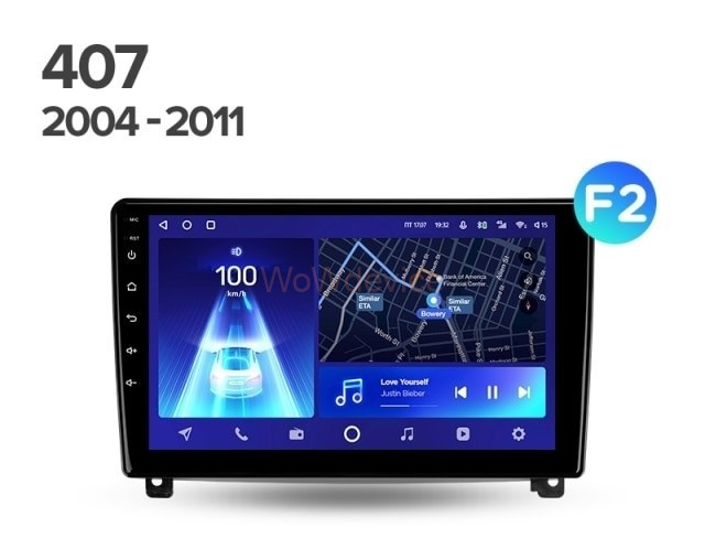 Штатная магнитола Teyes CC2 Plus 4/64 Peugeot 407 (2004-2011) F2 Штатная магнитола Teyes CC2 Plus 4/64 Peugeot 407 (2004-2011) F2