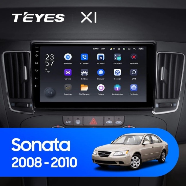 Штатная магнитола Teyes X1 4G 2/32 Hyundai Sonata NF (2008-2010) F2