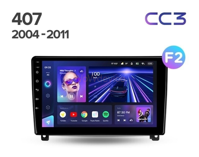 Штатная магнитола Teyes CC3 6/128 Peugeot 407 (2004-2011) F2 Штатная магнитола Teyes CC3 6/128 Peugeot 407 (2004-2011) F2