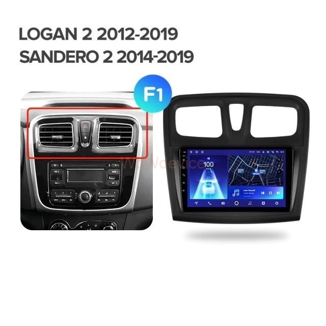 Штатная магнитола Teyes CC2L Plus 2/32 Renault Sandero 2 (2014-2019) F2