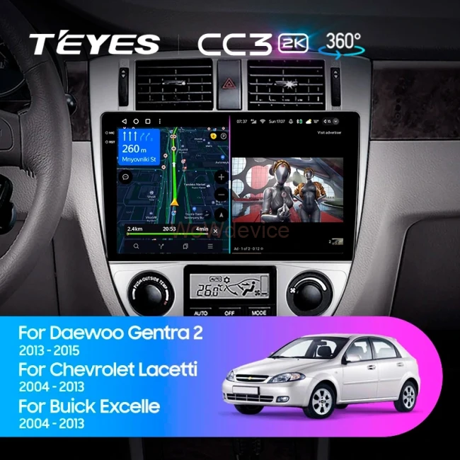 Штатная магнитола Teyes CC3 2K 360 6/128 Chevrolet Lacetti J200 (2004-2013) F1-A