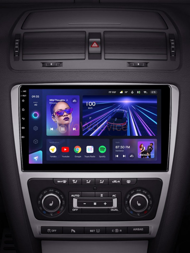 Штатная магнитола Teyes CC3 6/128 Skoda Octavia 2 A5 (2008-2013) Серая