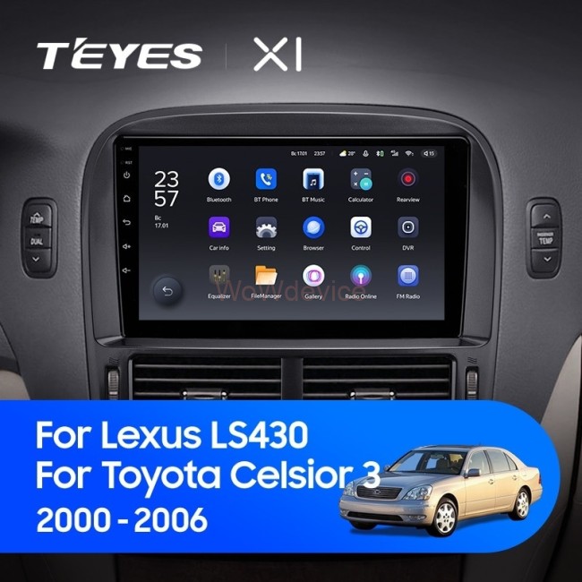Штатная магнитола Teyes X1 4G 2/32 Toyota Celsior XF30 (2000-2006) F2