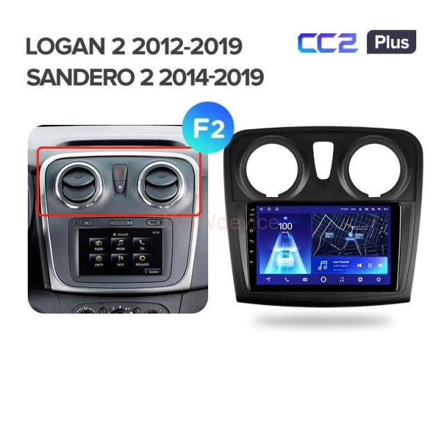 Штатная магнитола Teyes CC2 Plus 3/32 Renault Sandero 2 (2014-2019) F2