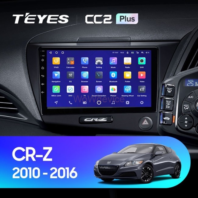 Штатная магнитола Teyes CC2 Plus 4/32 Honda CR-Z 1 (2010-2016) Правый руль