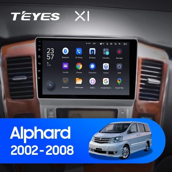 Штатная магнитола Teyes X1 4G 2/32 Toyota Alphard 1 H10 (2002-2005) F1