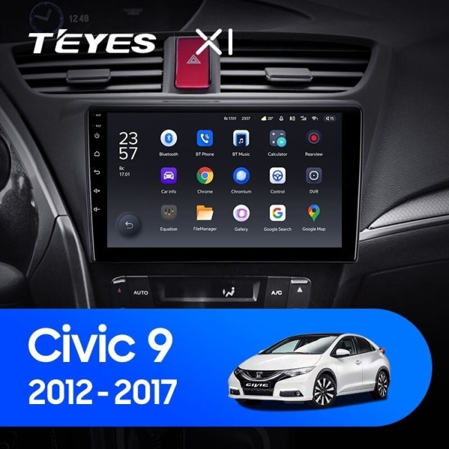 Штатная магнитола Teyes X1 4G 2/32 Honda Civic 9 FK FB (2012-2017)