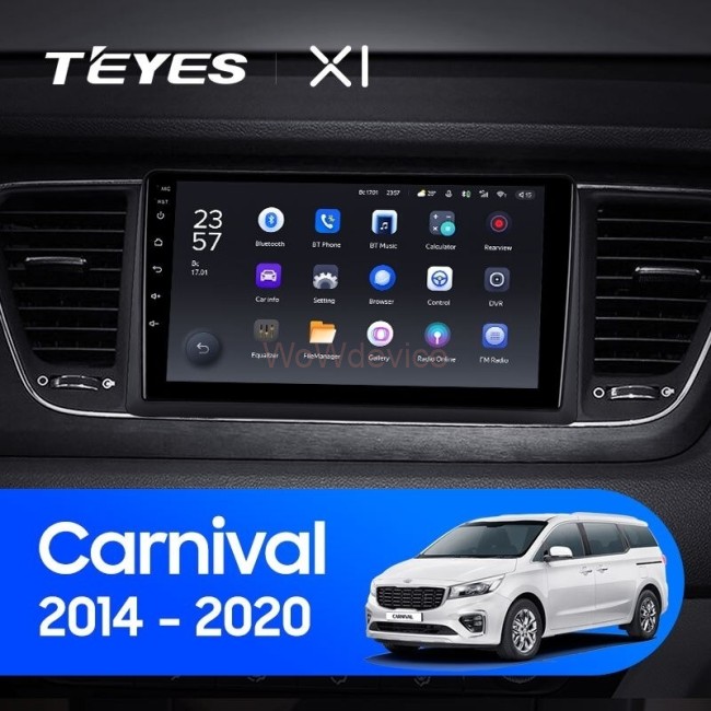 Штатная магнитола Teyes X1 4G 2/32 Kia Carnival YP (2014-2020) Тип-А