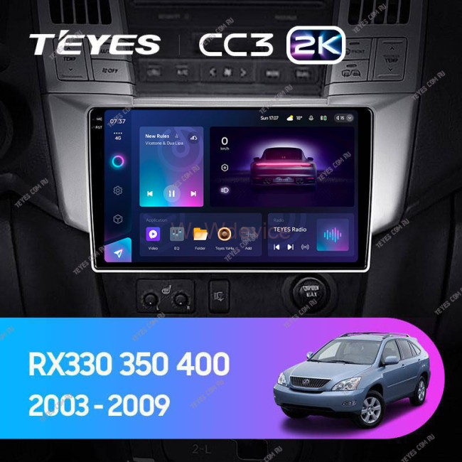 Штатная магнитола Teyes CC3 2K 360 6/128 Lexus RX300 RX330 RX350 RX400H (2003-2009)