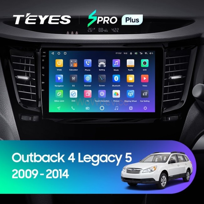 Штатная магнитола Teyes SPRO Plus 6/128 Subaru Outback 4 BR (2009-2014) Правый руль