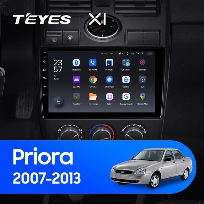 Штатная магнитола Teyes X1 4G 2/32 LADA Priora 1 (2007-2013) F2 (серебро)