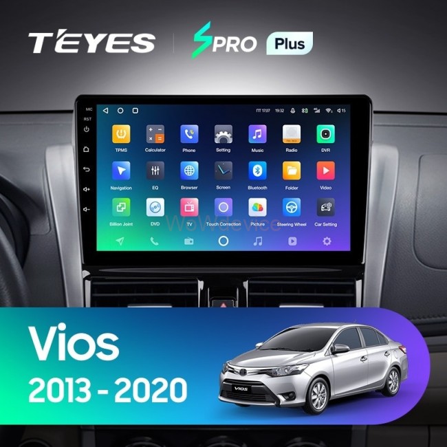 Штатная магнитола Teyes SPRO Plus 6/128 Toyota Vios XP150 (2013-2020)