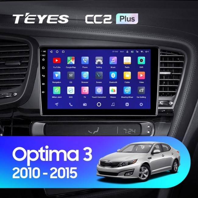 Штатная магнитола Teyes CC2 Plus 6/128 Kia Optima 3 TF (2010-2015) F2